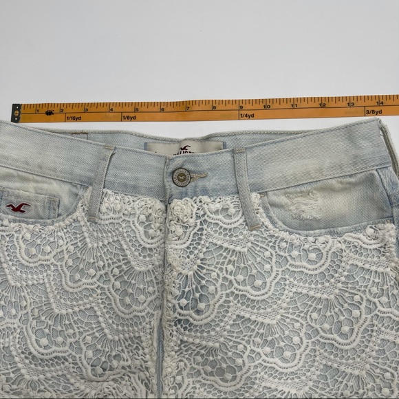 Hollister Faded Lacey Jean Shorts - Picture 5 of 11